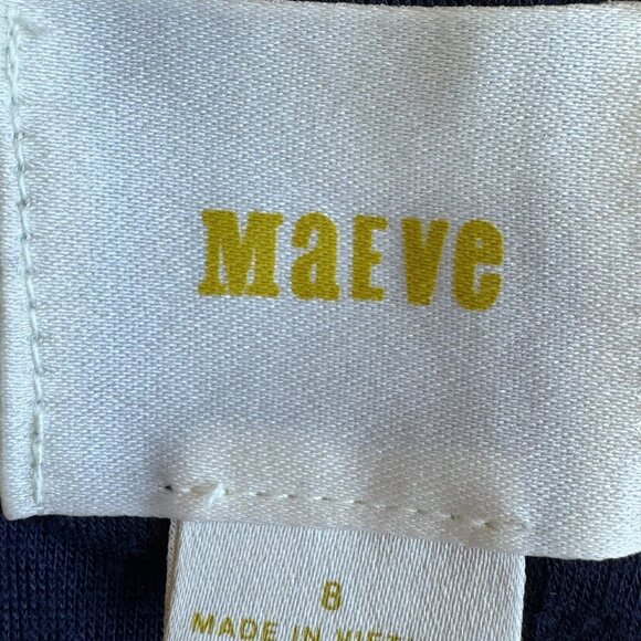 Maeve Anthropologie Faux Wrap Petal Pop Pencil Skirt Stretch Navy Pink Size 8 - Picture 5 of 11